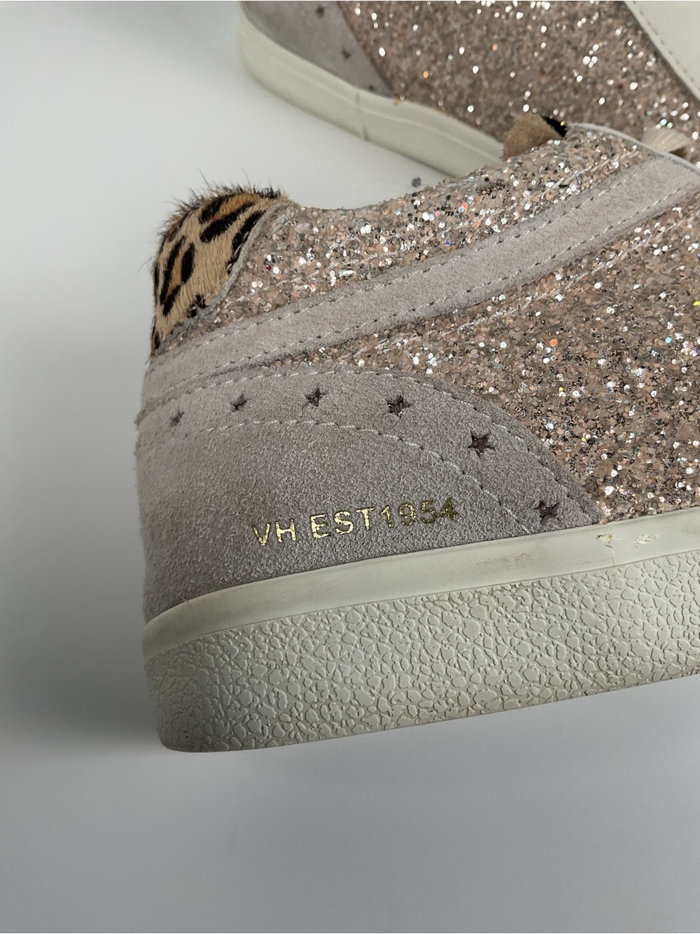 Vintage Havana Glitter Star Sneakers Women’s Size 10 Beige Leopard Shoes - Picture 10 of 14